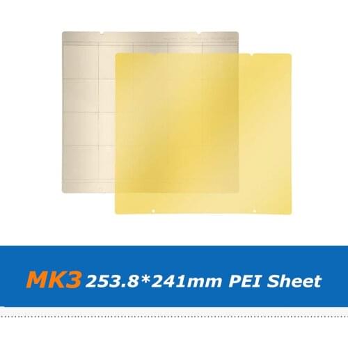 2pcs 253.8*241mm MK3 PEI Sheet Hotbed Sticker For Reprap Prusa i3 Mk3 Mk2.5 MK52 3D Printer Spring Steel Plate