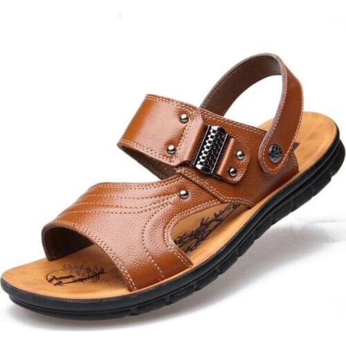 LYOXVQEL Men's Leather Sandals