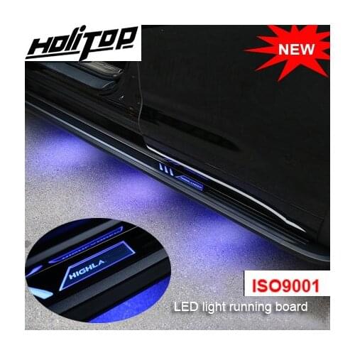 Fashional LED light side step bar running board for Toyota Highlander/Kluger 2015-2019,quality guarantee, from ISO9001 factory
