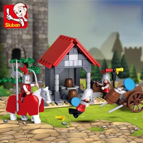 237PCS Sluban Suitable Over 6 Years Old Knights And War Series Water Supply Station ww2 3 Dolls Toys For Children Boy‘s Gifts