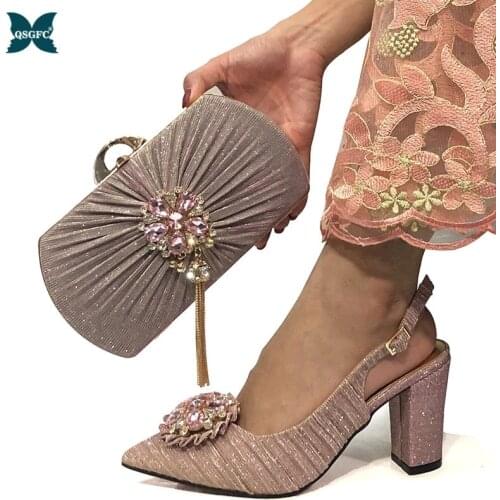 Nigerian New Arrival Italian Design Fashion Elegant Women Shoes and Bag Set in Royal Blue Color for Party Wedding