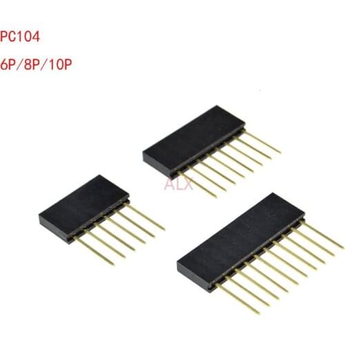20PCS 6/8/10 PIN Single Row Straight FEMALE PIN HEADER 2.54MM PITCH pin long 11MM Strip Connector Socket 1X6 1x8 1x10 6P/8P/10P