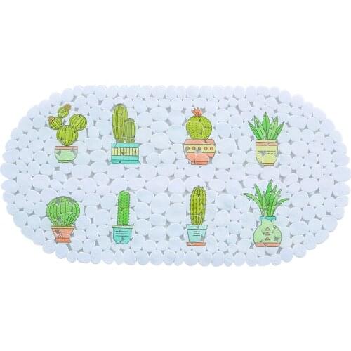 Bathing Bathing Ottoman Bathtub PVC Suction Cup Non-slip Floor Mat Toilet Printing Bath Mat 69*39cm