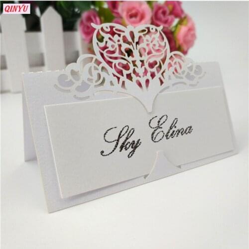 Place Cards 10/50/100pcs White Elegant Laser Cut Wedding Cards Greeting Card Business Cards Decor Party Supplies 7zsh871