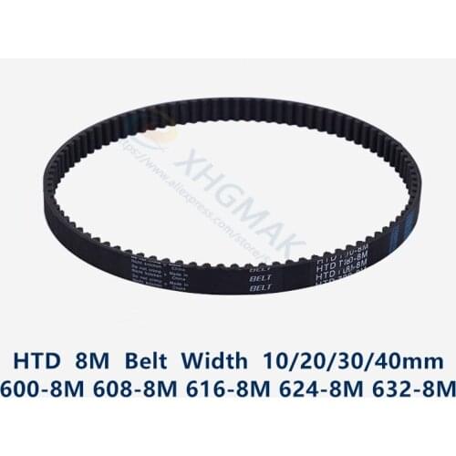 HTD 8M synchronous belt C=600/608/616/624/632 width 20/30/40mm Teeth 75 76 77 78 79 HTD8M Timing Belt 600-8M 608-8 616-8M 632-8M
