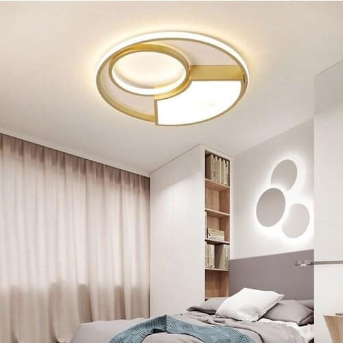 Modern Gold Luster LED Ceiling Lamp for Living Room 2021 Bedroom Restaurant Hall Aisle Corridor Simple Home Indoor Light Fixture