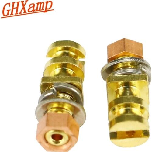 GHXAMP Scaffolding Spike Foot Nails Pure Copper Plated Gold Scaffolding Rack Welding Plate DIY For Screw Amplifier 2PCS