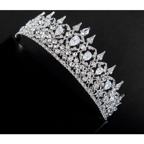 Shining Crystal Tiaras For Women Elegant Royal Princess Crowns Diadem Luxury Bridal Wedding Hair Jewelry Hair Ornament