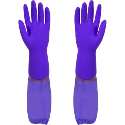 Cleaning Gloves Kitchen Dishwashing Glove Extended Waterproof Rubber Gloves L41A