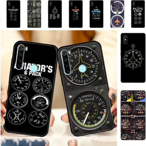 YNDFCNB Aviation Aeroplane Helicopter cockpit Instrument Phone Case for RedMi note 7 8 9 6 5 4 X pro 8T 5A