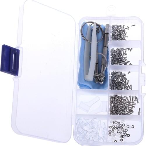 1set Assorted Kit Sun Glasses Repair Tool Eyeglasses Screws Sets Nuts Nose Pad Optical Repair Tool Parts