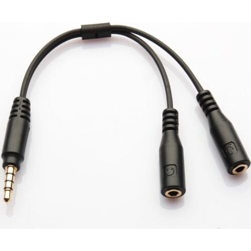 1 in 2 3.5mm Stereo Audio Univesal Male to 2 Female Headset Mic Y Splitter Earphone Cable Adapter For Iphone Android Headphone