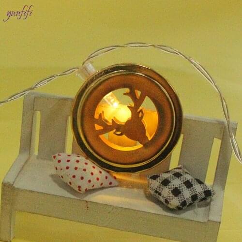 10 pcs DIY Deer head Christmas Iron art Pendants Ornaments For Xmas Tree Ornaments Christmas Party Decorations