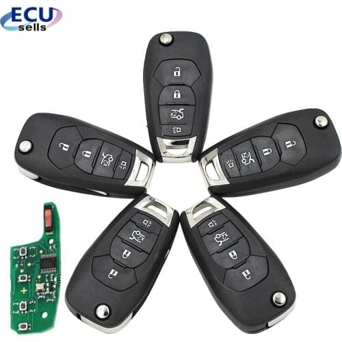 5PCS X NEW Style Modified Flip 4 Button Remote Key For Chevrolet 433MHZ PCF7941chip 2014-2017
