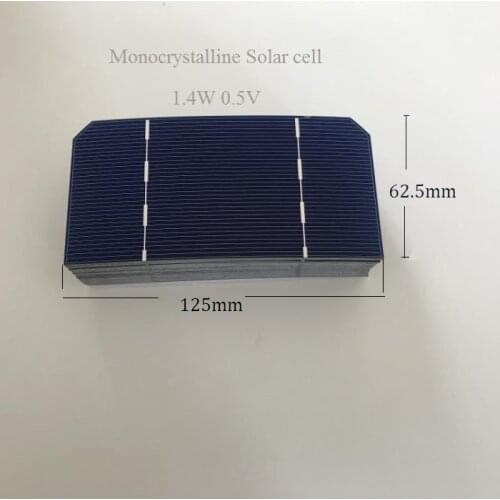 ALLMEJORES 50pcs 125mm*62.5mm Mono crysatlline Solar cell 1.4W 0.5V each piece For diy 12V/24V Solar panel charger