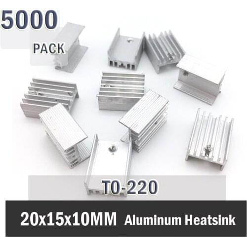 5000Pcs Gdstime Aluminium TO-220 Heatsink TO 220 Heat Sink Transistor Radiator TO220 Cooler Cooling 20*15*10MM