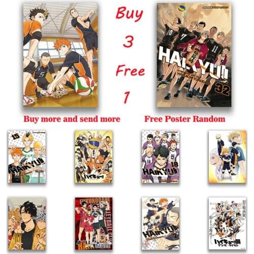 Anime Haikyuu School Volleyball Junior White Coated Paper Poster Decor Wall Sticker Photo Sticker Home Decor