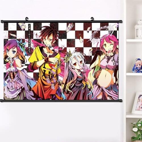 Anime No Game No Life Sora Shiro Zero Shuvi Dola Wall Scroll Poster Manga Wall Hanging Poster Fashion Home Decoration 40*60cm
