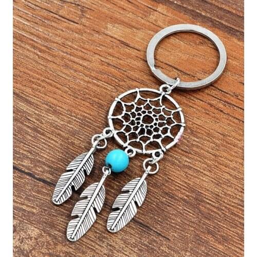 "Indian Dreamcatcher Feather"key chain - simple atmosphere Pendant Fit DIY charm keychain key ring Accessories D133