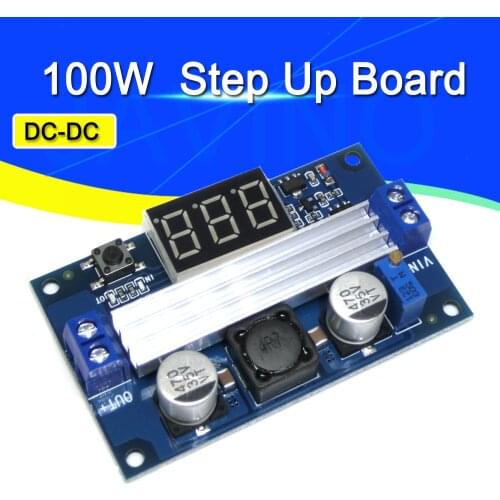 DC DC Digital Booster Step-up Converter Regulated Power Supply Module + VoltMeter 100W DC-DC 3-35V to 3.5-35V Step Up Board