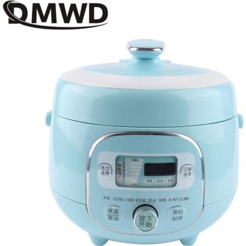DMWD 2L Electric Pressure Cooker Mini Rice Cooker Multifunction Soup Pot 8 Menu For Stewing/Boiling/Baby Porridge 24H Timing