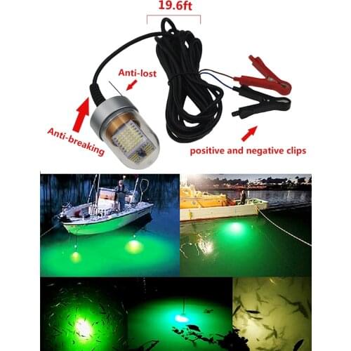 12V 90 Watt Green LED deep underwater water lure fish light gathering fish light fishing night fishing light raft fishing light