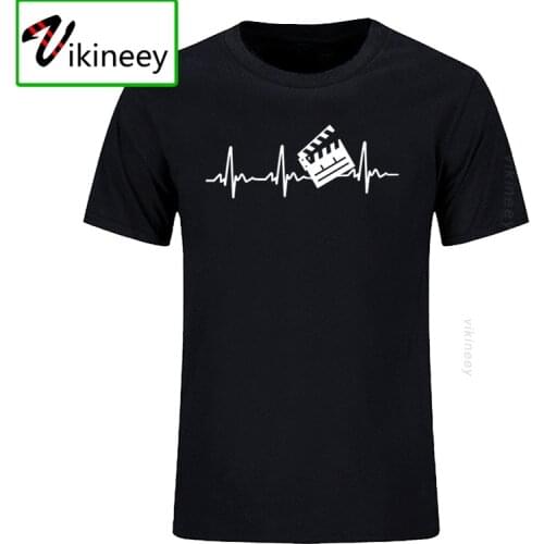 T-shirt New Summer Fashion Film Director T Shirt Men Short Sleeve Cotton Heartbeat Clapperboard T-shirt Tops Man Tshirt Camiseta