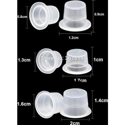 100pcs Disposable Plastic Tattoo Ink Cup Cap Pigment Holder Container Small Medium Large Permanent Tattoo Accessory Supplies