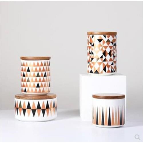 Creative ceramic sealed storage jar, kitchen storage storage jar, coffee tea candy jar, home decoration art
