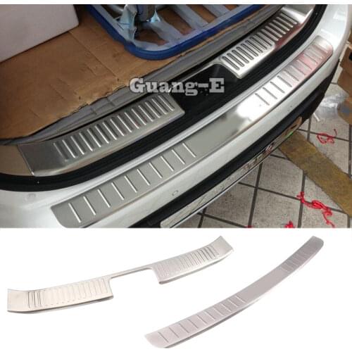 For Kia Sorento 2013 2014 Car Cover Stainless Steel Outside/Inside Rear Bumper Tailgate Pedal Strip Trim Plate Lamp Threshold