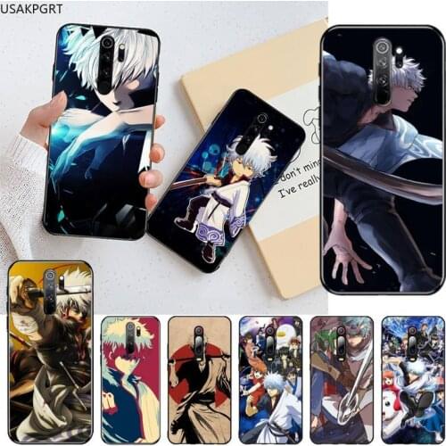 USAKPGRT Anime Gintama Soft Rubber Phone Cover for Redmi Note 9 8 8T 8A 7 6 6A Go Pro Max Redmi 9 K20 K30 Pro