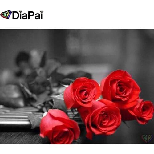 DIAPAI 3D Diamond Painting "Rose flower" DIY Full Rhinestones Drill Cross stitch Kits Square Round Diamond Embroidery A26521