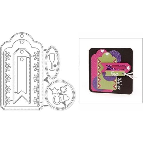 2021 New Floral Tags Window Circle Metal Cutting Dies for DIY Scrapbooking Decor and Card Making Paper Craft Embossing No Stamps