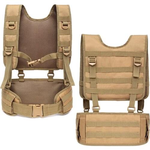 Hunting Molle Chest Rig Vest Tactical Waist Padded Belt With Harness Paintball Airsoft Vest Outdoor Combat Training Equipment
