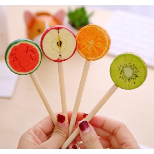 1Pc Creative Fresh Fruit Ballpoint Pen Watermelon Orange Kiwi Fruit Personality Present Prize for Kids Office School Supplies