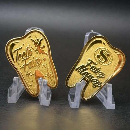 Tooth Fairy Money Gold Plated Commemorative Coin Creative Kids Tooth Change Gifts Coin