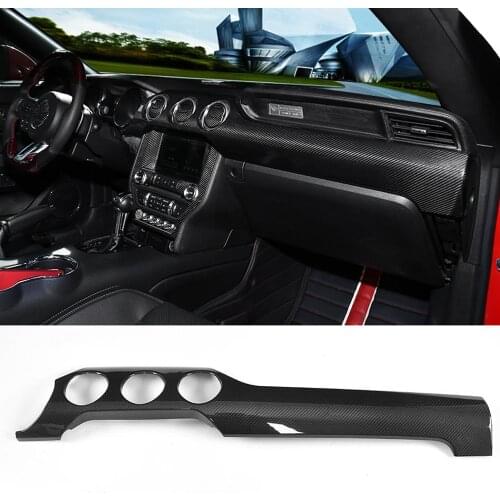 Real Carbon Fiber Car Dashboard Meter Bar Cover Central Control Air Conditioning Cover for Ford Mustang 2015-2017 Interior trim