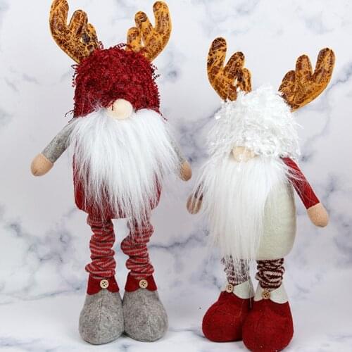 Christmas Decorations For Home Christmas Tree Decorations Retractable Elk Santa Snowman Dolls Decoration Kids New Year Gift