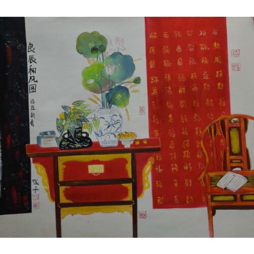 HandPainted Modern Oil Painting on CanvasBeautiful Chinese home-style interior Canvas Painting Wall Art Pictures for Living Room