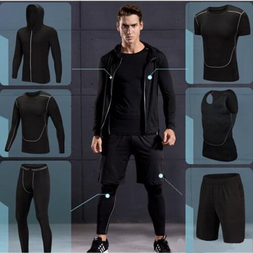 New Sports Tracksuit Men Sports Running Sets Quick Dry Basketball Jogging Suits Compression Sports Gym Fitness Training Clothes
