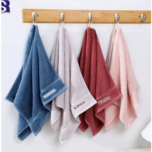 SunnyRain 4-Piece Cotton Thick Face Towels Set Bathroom Face Towel for Adults 34x74cm
