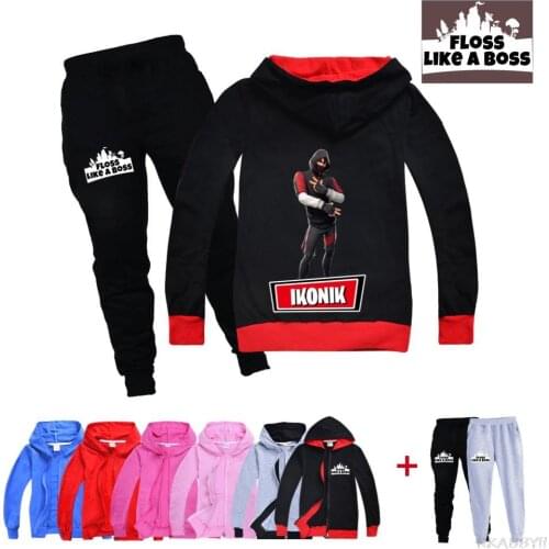 Fortnite Spring And Autumn Collection Big Childrens Clothing Zippered Cardigan Coat + Pansuit