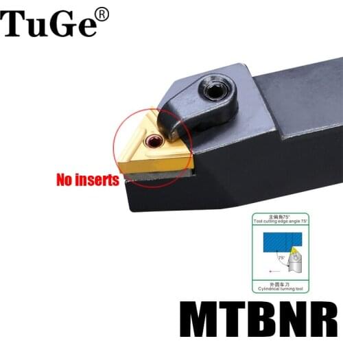 MTBNR1616H16 MTBNR2020K16 MTBNR2525M16 External Lathe Turning Tool Holder Cutting Angle 75° Cutter Holder No with TNMG Insert