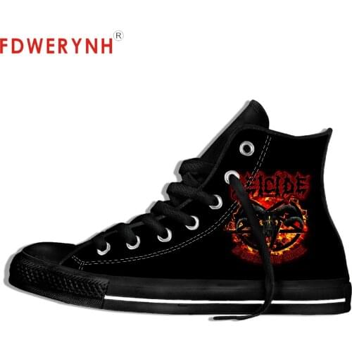 High Top Canvas Mens Casual Shoes Deicide Band All Nite Party Official Band Fashion Lightweight Breathable Shoes For Women Men