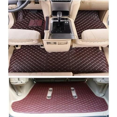 Full set car floor mats + Trunk mat for Toyota Land Cruiser Prado 120 7 seats 2009-2002 waterproof carpets for Prado 120 2006