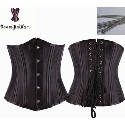 Plus Size Black Womens Waist Trainer Short Troso Waist Shaper Spiral Steel Boned Corset 2836