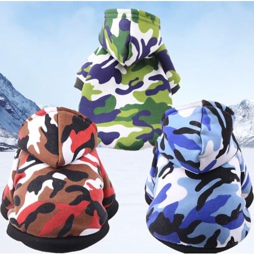 Winter Warm Thick Pet Dog Clothes Camouflage Colorful Hoodies for Small Medium Dogs Puppy Outfit Clothes Four legs Pets Supplier