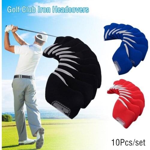 10 Pcs Portable Neoprene Golf Club Iron Headcovers Protective Head Cover Outdoor Sports Golf Accessories