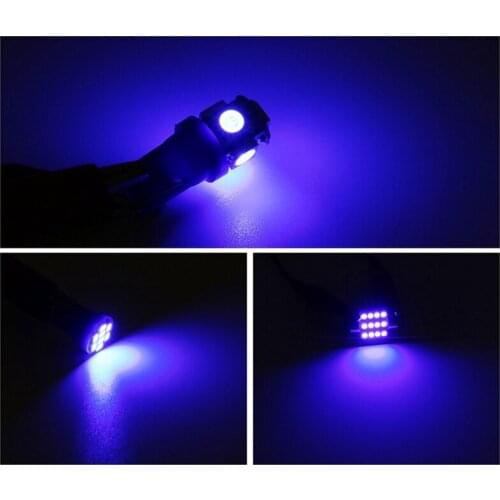 13 Pcs/set Car Interior LED Light Bulbs Blue Atmosphere Lamp Ceiling License Plate Lamps Car-Styling Dome Decoration Lights 12V