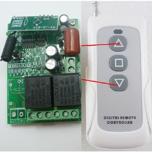 2ch 220v 3 Button 433m Wireless Ac Motor Reverse Controller Start-Stop Remote Control Switch Module